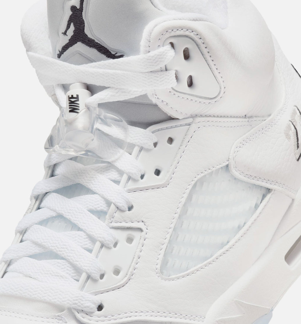 Air Jordan 5 Retro OG 'White Metallic' - Men's Lifestyle Sneaker (White/Metallic Silver/Black)