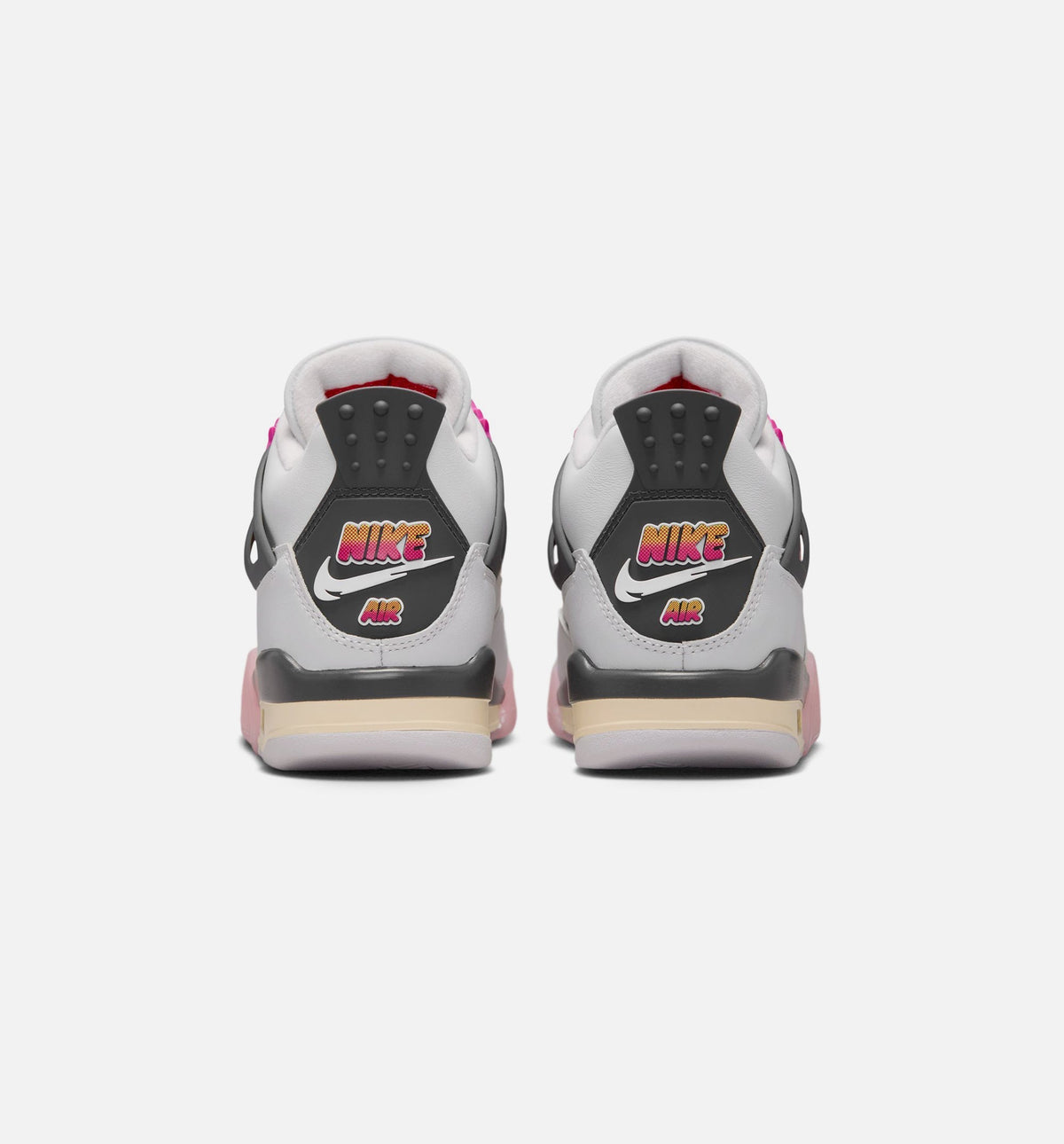 Air Jordan 4 Retro Comic Grade School Lifestyle Shoes - Off White/Fire Pink/Anthracite