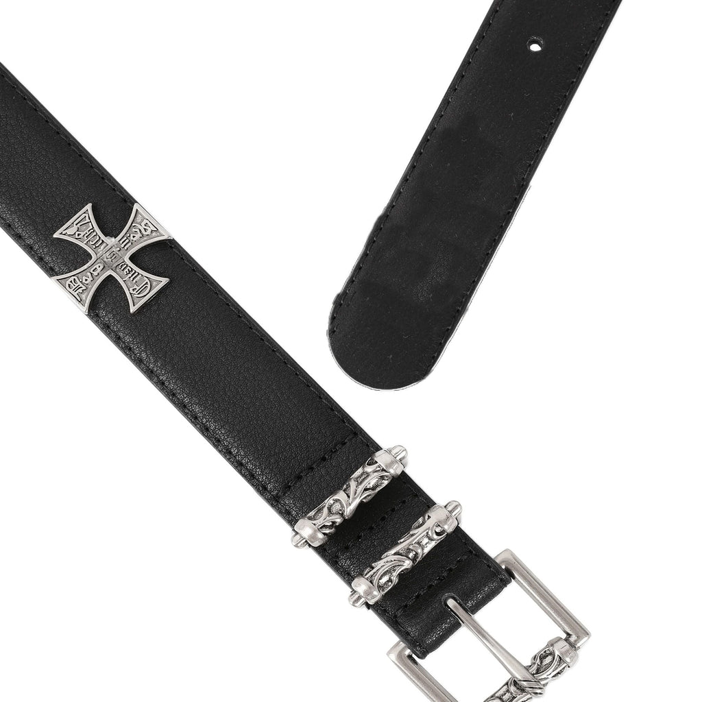 Chrome Hearts Cross Studded Leather Belt Vintage Silver Punk Waist