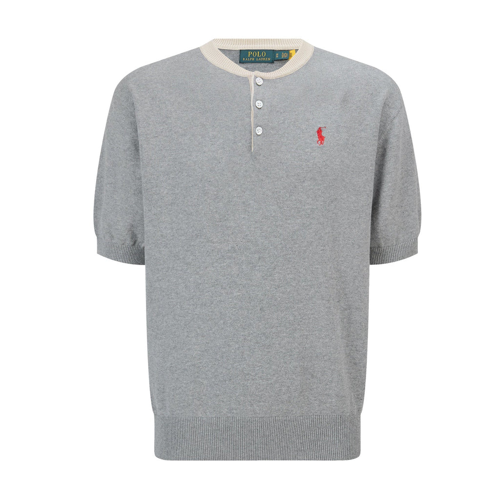 Polo Ralph Lauren Men’s Short‑Sleeve Henley Knit Shirt, Contrast‑Trim Collar