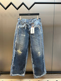 Acne Studios Heavy Distressed Frayed Edge Wide‑Leg Jeans