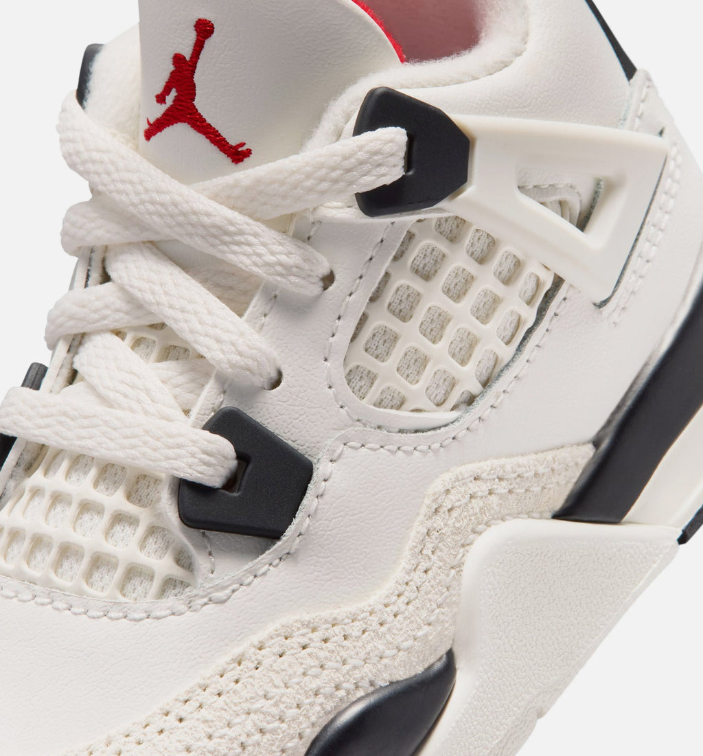 Air Jordan 4 Retro Flight Club – Infant/Toddler Lifestyle Shoe in Sail/Black/University Red