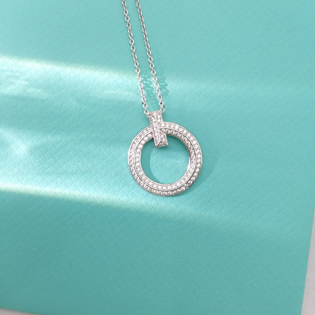 TIFFANY T WIRE PEDANT DIAMOND NECKLACE