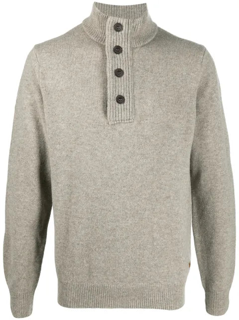 Barbour stand-up collar buttoned jumper