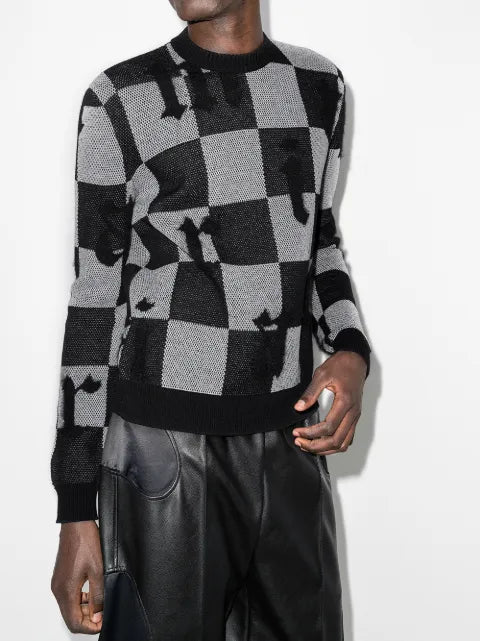 AMIRI checked two-tone cashmere jumper