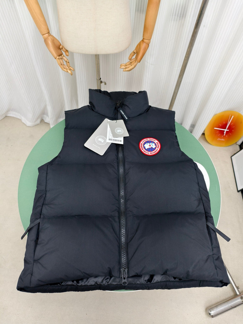 Canada Goose Black Quilted Puffer Vest with Stand Collar