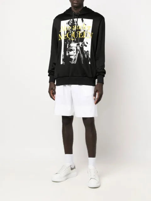 Alexander McQueen logo-print long-sleeved hoodie