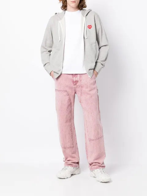 Comme Des Garçons Play logo-patch zip-up hoodie