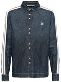Palm Angels monogram-embroidered denim track jacket
