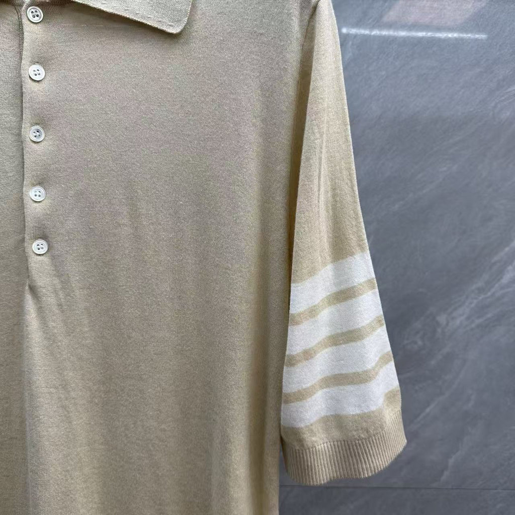 Four-Bar Polo Collar Short Sleeve Shirt | Thom Browne