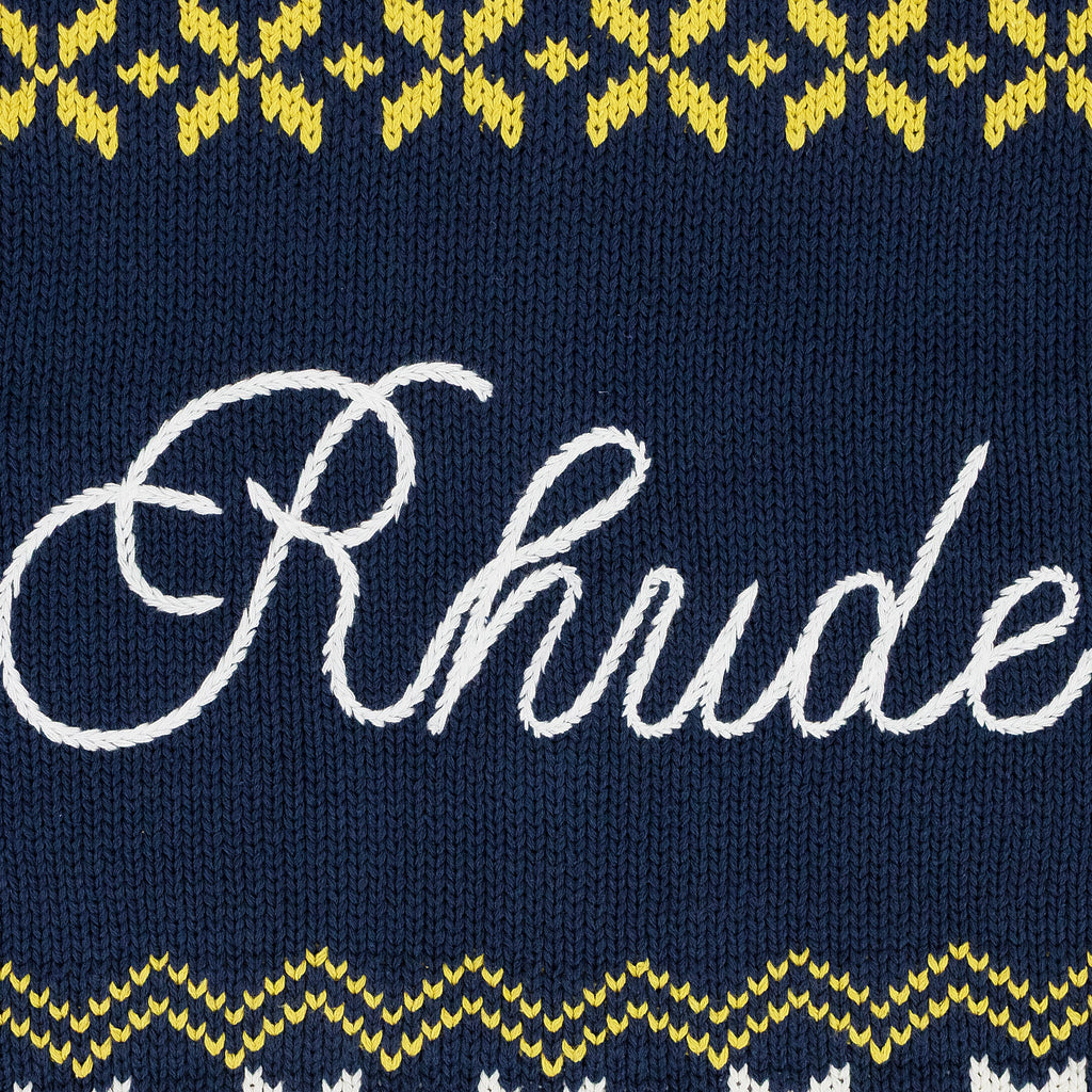 NAVY PALMA KNIT ZIP-UP SWEATER