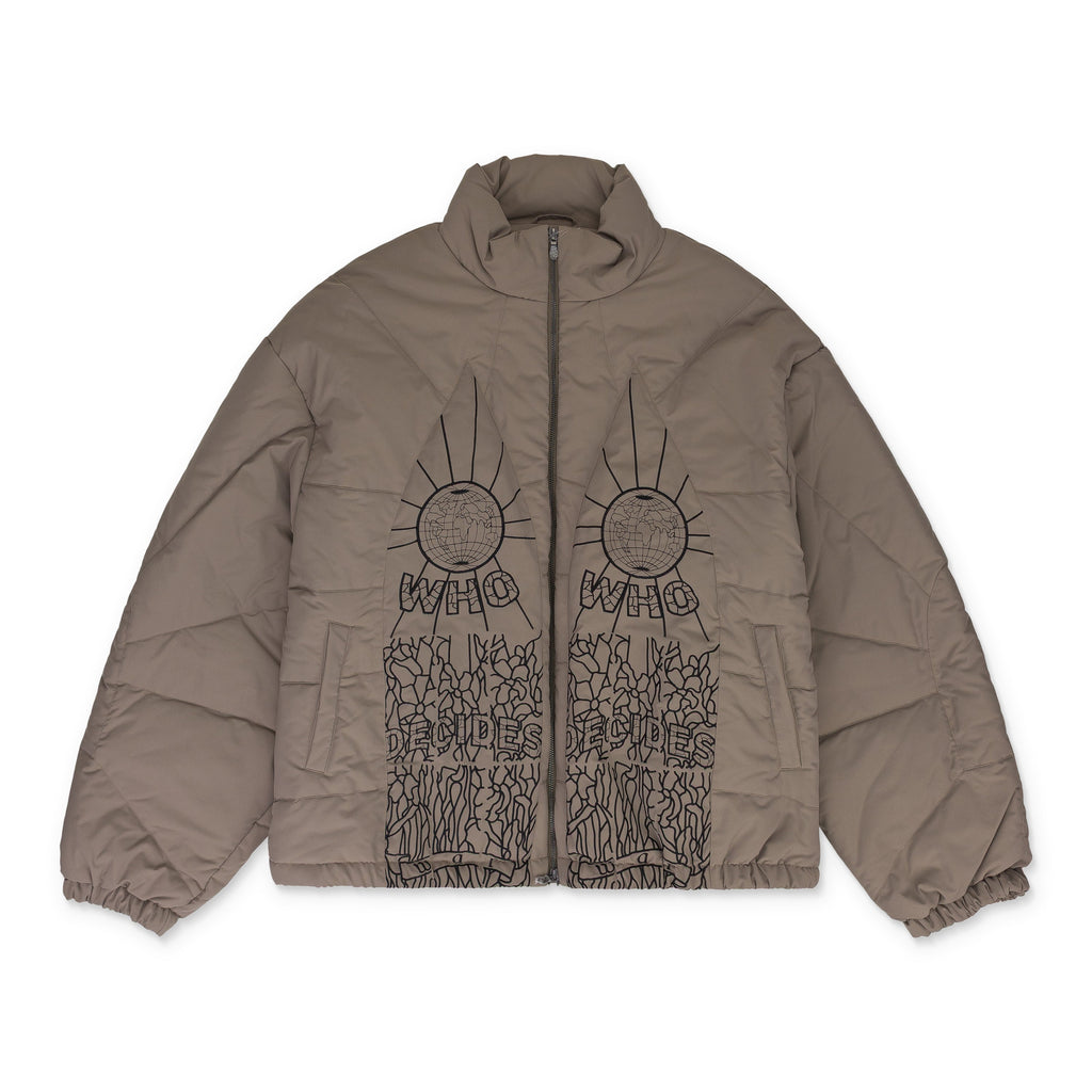 GRAY EMBROIDERED BOMBER