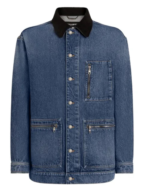 Dolce & Gabbana corduroy-collar denim jacket