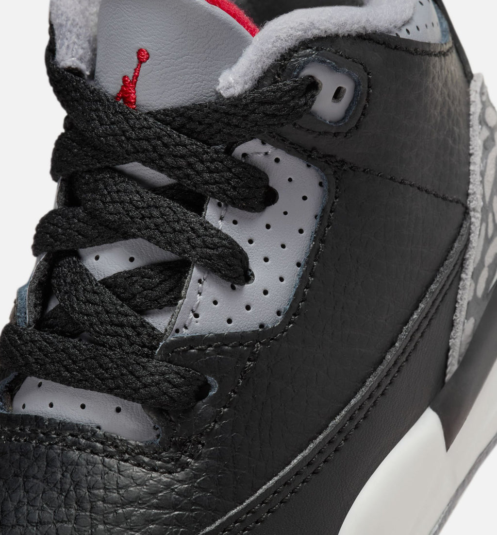 Air Jordan 3 Retro 'Black Cement' - Infant/Toddler Lifestyle Sneaker (Black/Fire Red/Cement Grey/Summit White)