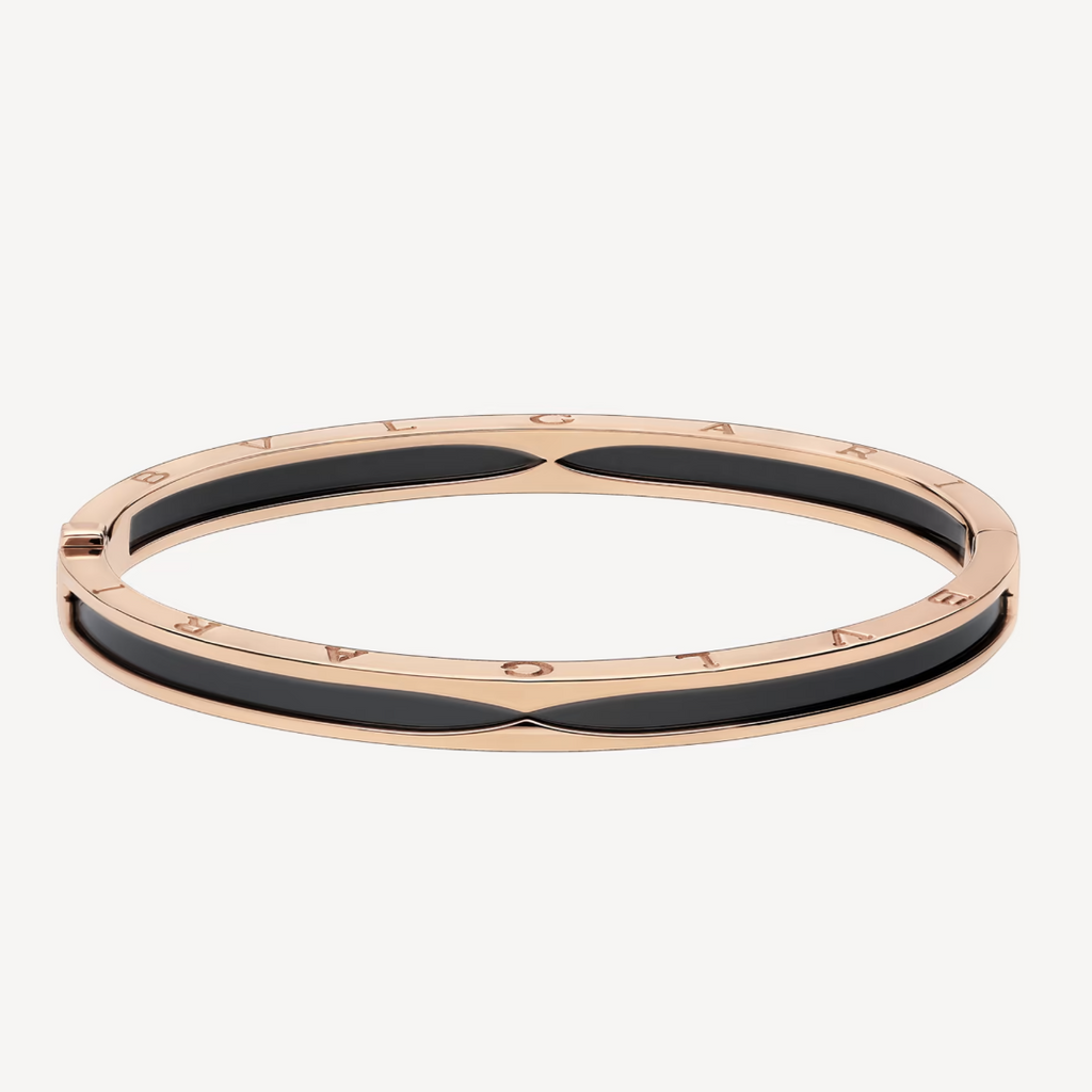 Bvlgari ZERO 1 PINK GOLD WITH BLACK CERAMIC BRACELET