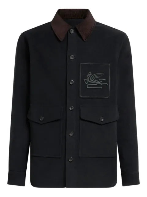 ETRO Pegaso corduroy-collar jacket