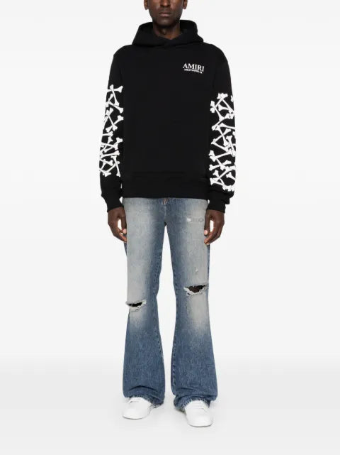 AMIRI Bones Stacked long-sleeve hoodie
