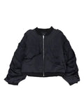 Who Decides War draped bomber jacket
