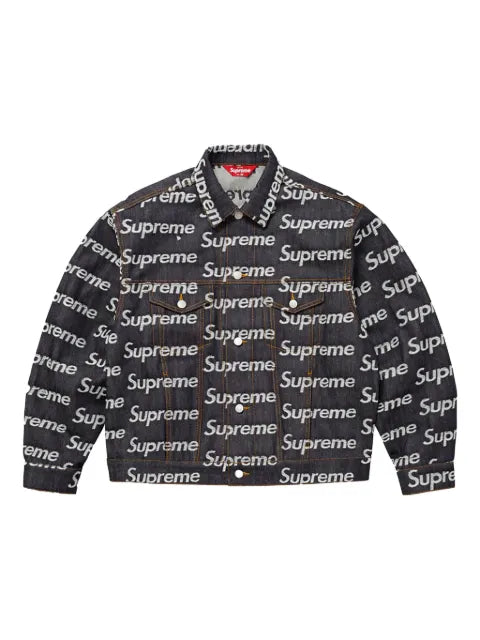 Supreme jacquard-logo denim jacket