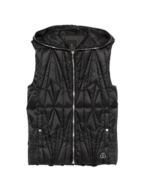 Moncler x Rick Owens hooded diamond quilted vest