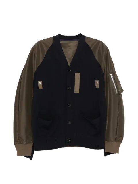 sacai buttoned panelled jacket
