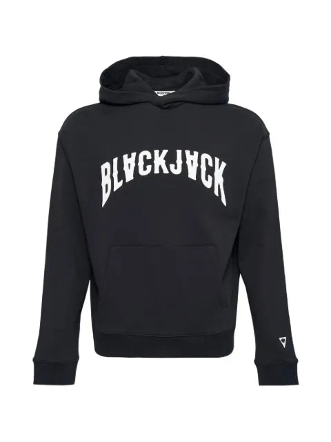 Blackjack long-sleeve logo-lettering hoodie