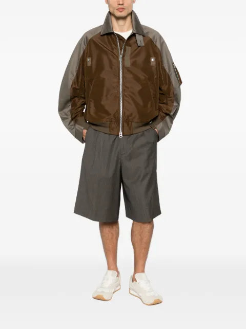 sacai zipped panelled jacket