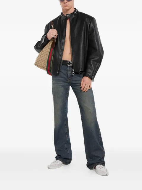 Gucci treated bull leather jacket