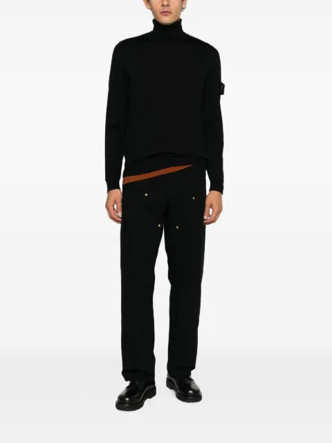 Stone Island Ghost logo-patch roll-neck sweater