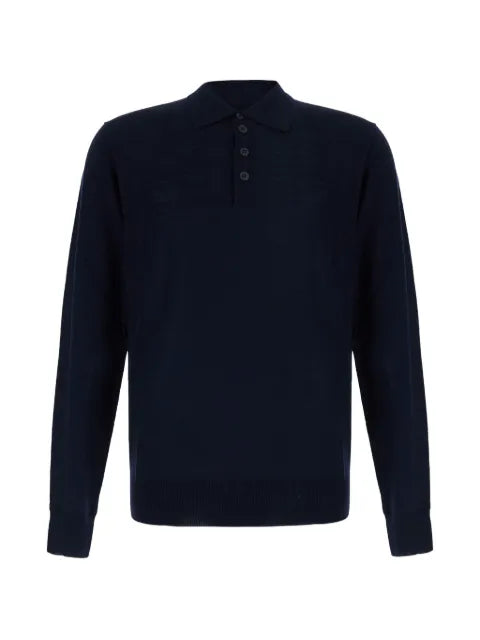 Emporio Armani logo-embroidered polo sweater