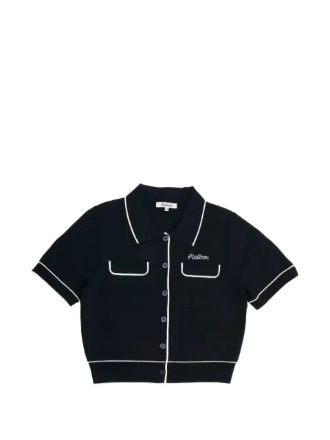 Malbon Golf Jacqueline contrast-trim short-sleeved cardigan