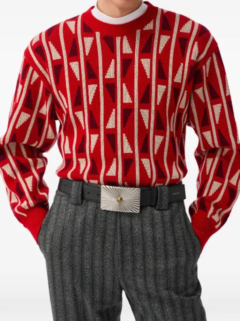 Versace jacquard wool & cashmere knit jumper