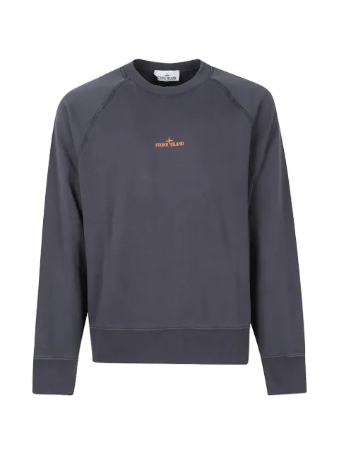 Stone Island logo-embroidered raglan-sleeve sweater
