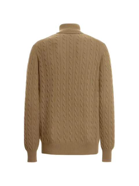 Malo cable-knit roll-neck sweater