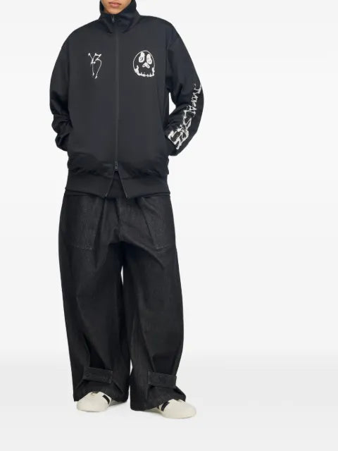 Y-3 x Adidas graphic-print zip-up sweater
