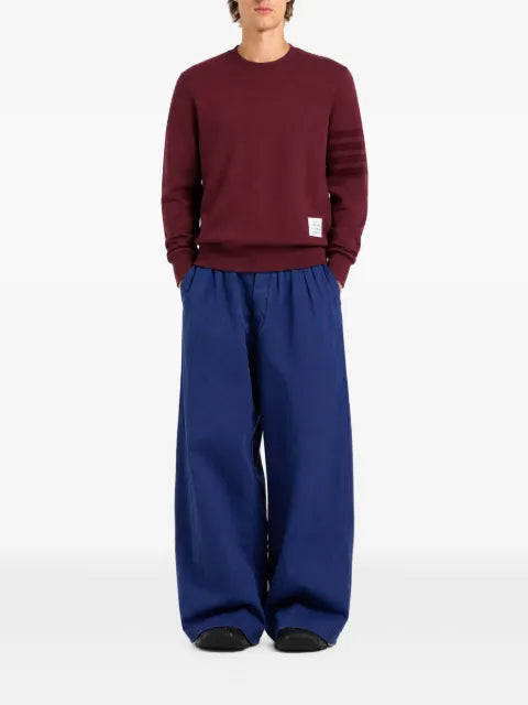 Thom Browne 4-Bar crew-neck cotton sweatshirt