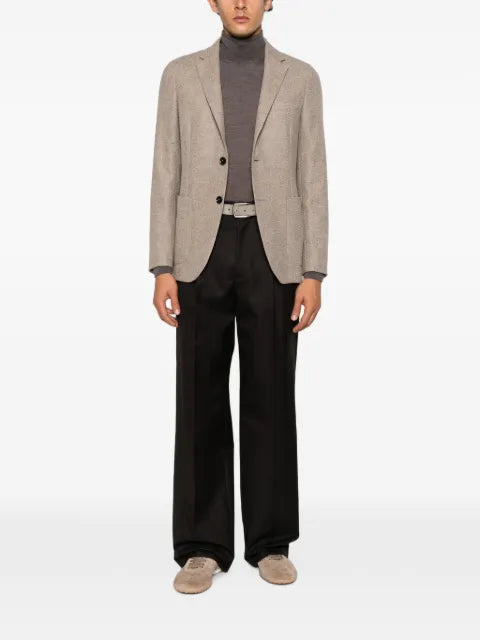 Zegna herringbone-pattern wool-blend jacket