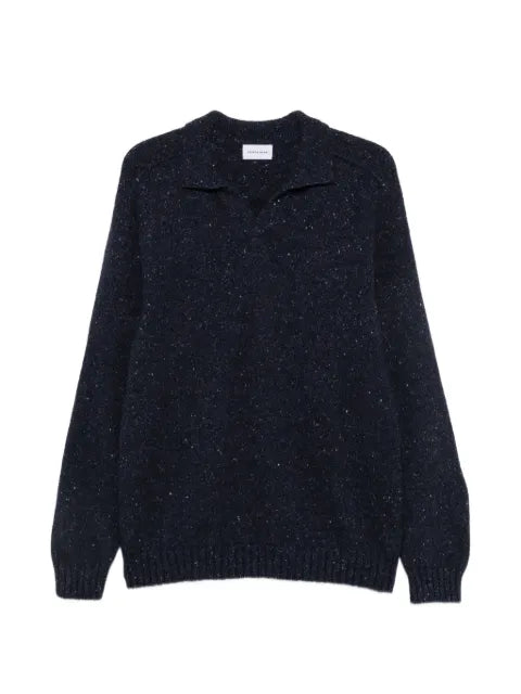 SCAGLIONE flecked polo-collar sweater