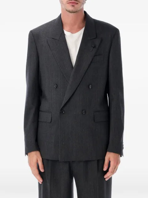 Lardini double-breasted peak-lapels jacket