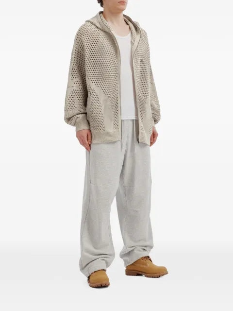 FIVE CM open-knit zip-up hoodie