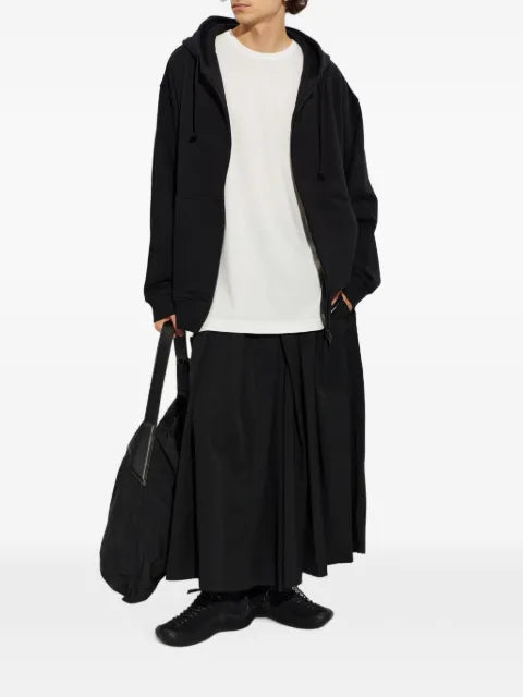 Yohji Yamamoto logo-embroidered zip-up hoodie