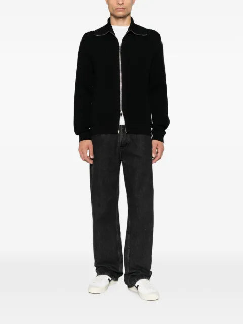 Zanone ribbed-knit zip-up cardigan