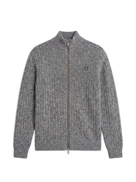 Calvin Klein ribbed-knit zip-up cardigan