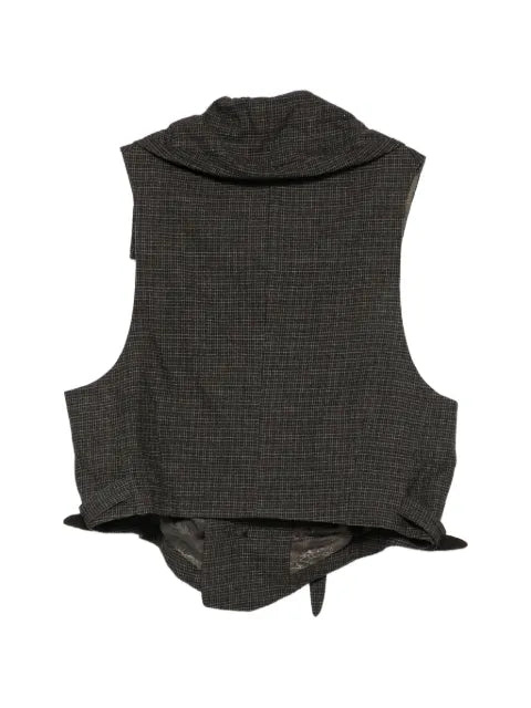 Ziggy Chen check-pattern panelled gilet