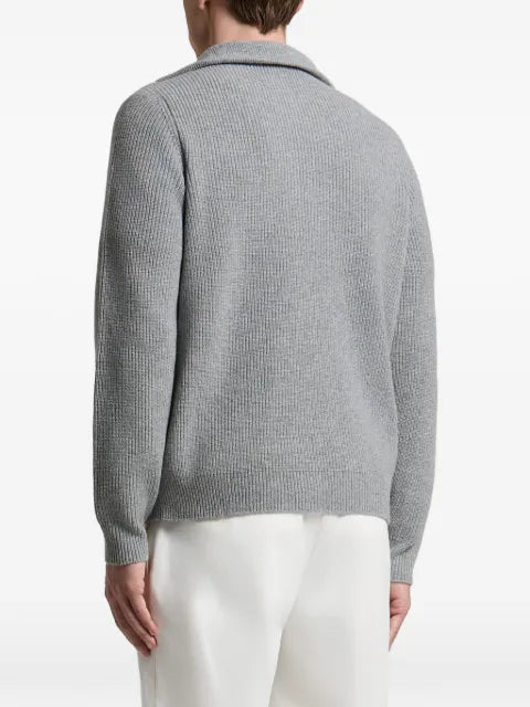 Peserico ribbed-knit half-zip sweater