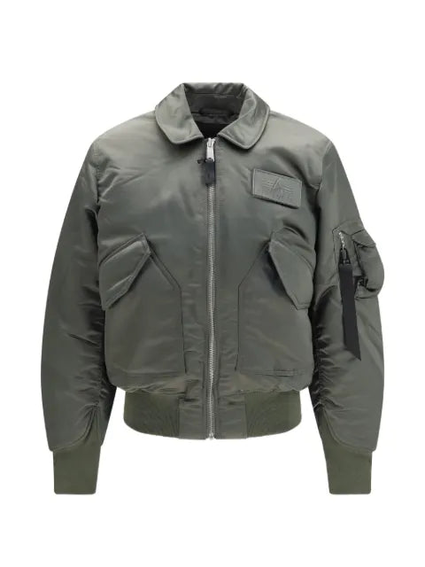 Alpha Industries logo-patch bomber jacket