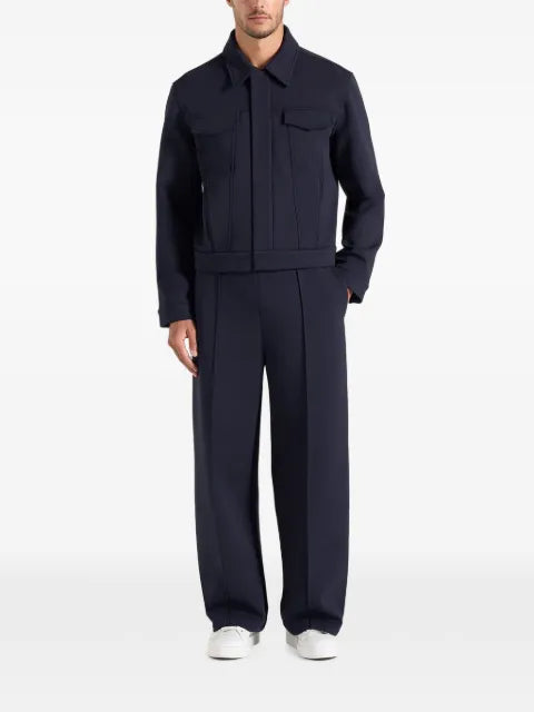 Manière De Voir Kairo - neoprene trucker jacket - navy