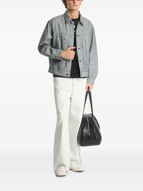 dime pleated denim jacket