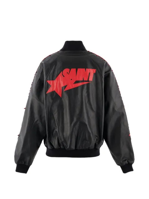 SAINT MXXXXXX x BAPE logo-patch track jacket