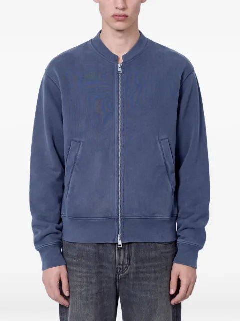 OUR LEGACY Relic Plum Star zip-up ribbed-trim jacket